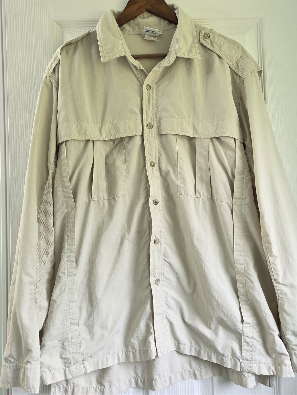 Solumbra Sun Precautions Vented Safari Shirt Mens XL SPF